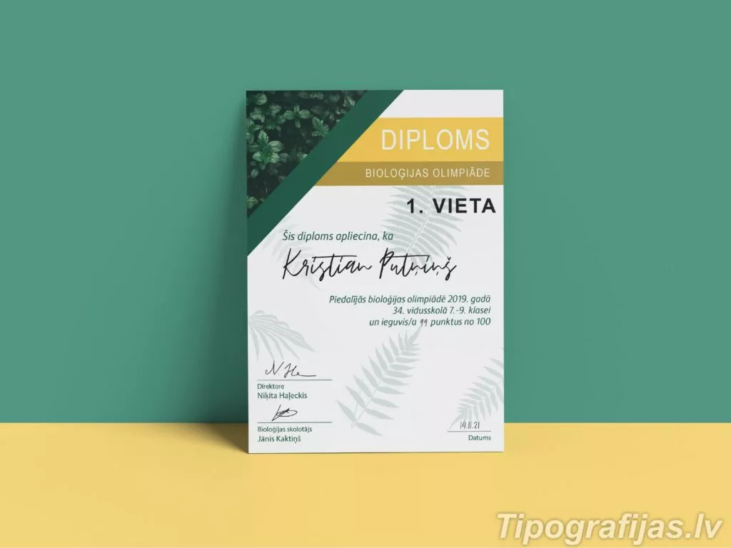Diplomi, goda raksti druka un dizaina izstrāde. #1