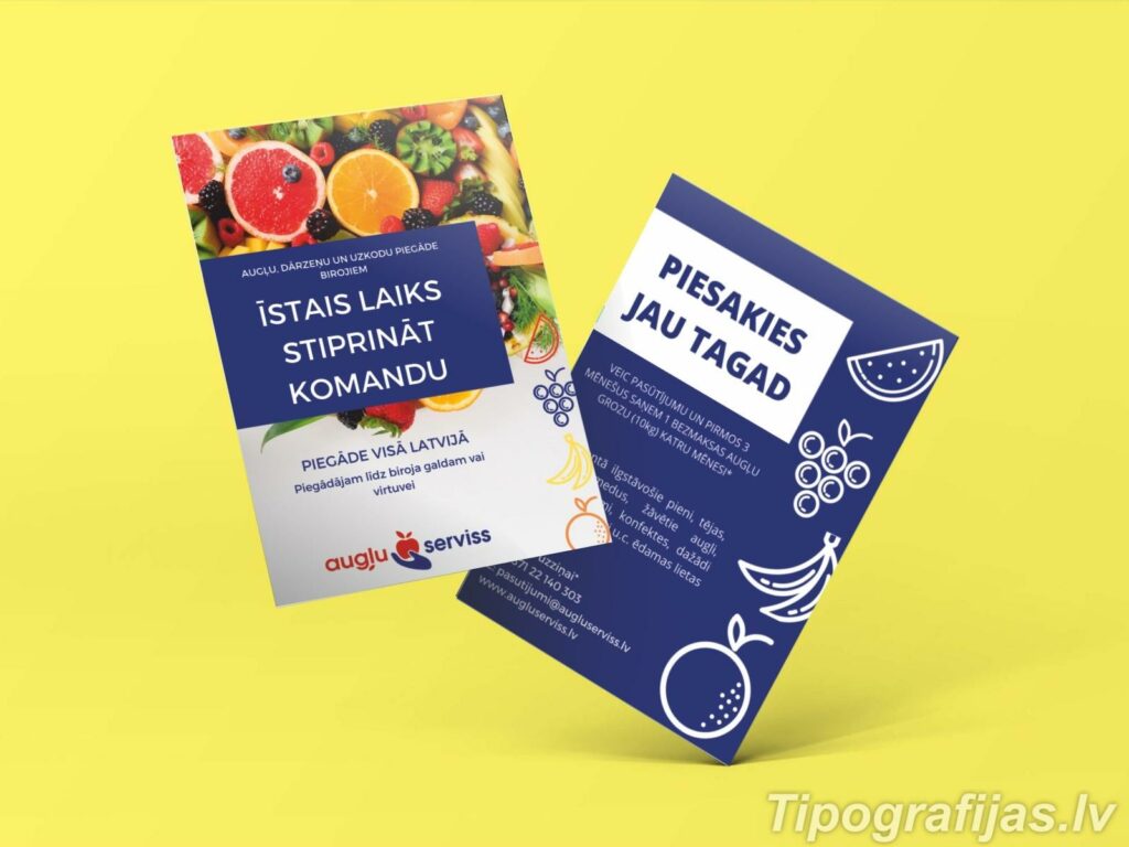 Skrejlapu un flajeru izgatavošanas un drukas paraugi ar dizainu #3