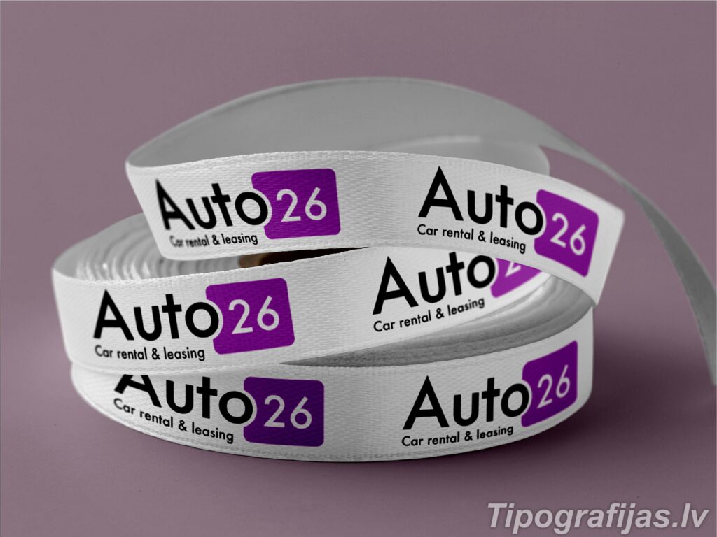 Apdrukātas lentītes ar logo. Lentīšu izgatavošana. Satīna, kokvilna, neilona lentes ar logo. Lentes jūsu organizācijai. Dizaina lentes #8
