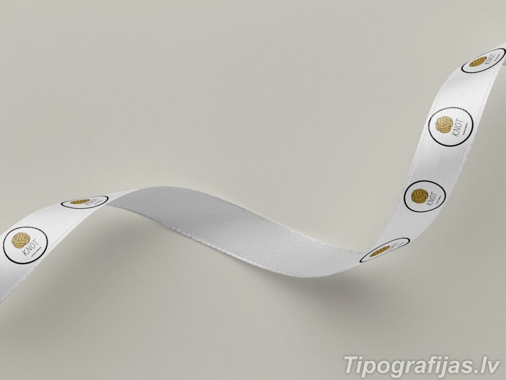 Apdrukātas lentītes ar logo. Lentīšu izgatavošana. Satīna, kokvilna, neilona lentes ar logo. Lentes jūsu organizācijai. Dizaina lentes #7