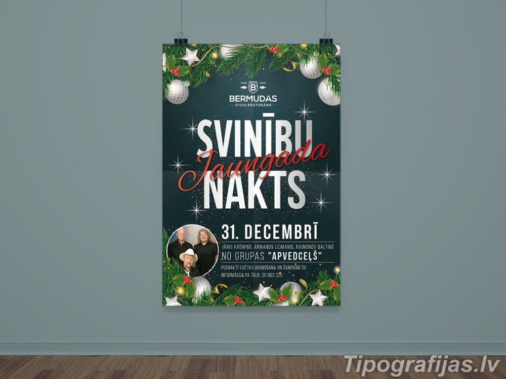 Plakātu un afišu izgatavošanas un drukas paraugi ar dizainu #4