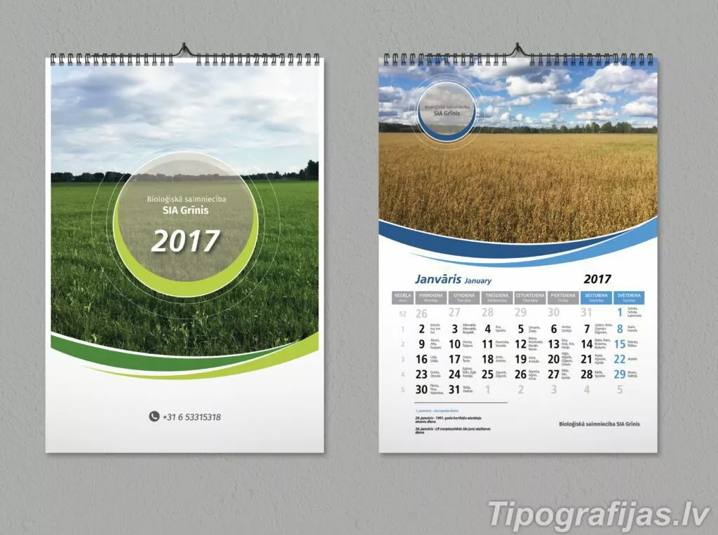 Printing of flip calendars. Design of flip calendars #3