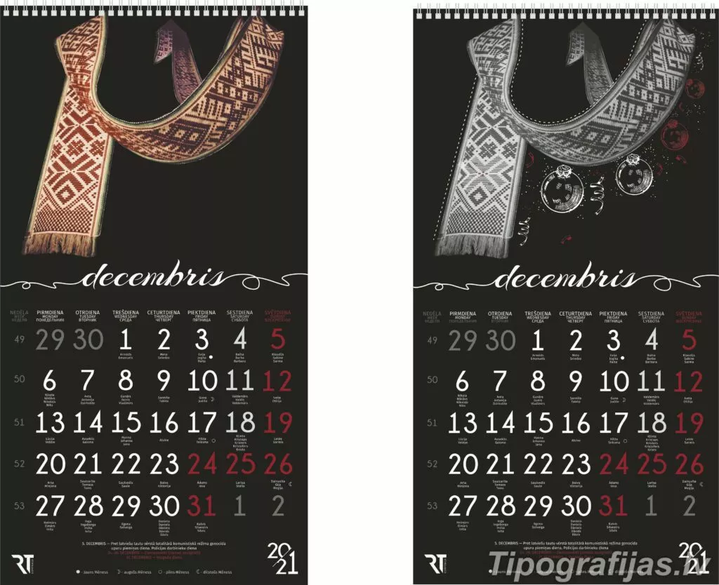 Printing of flip calendars. Design of flip calendars #9