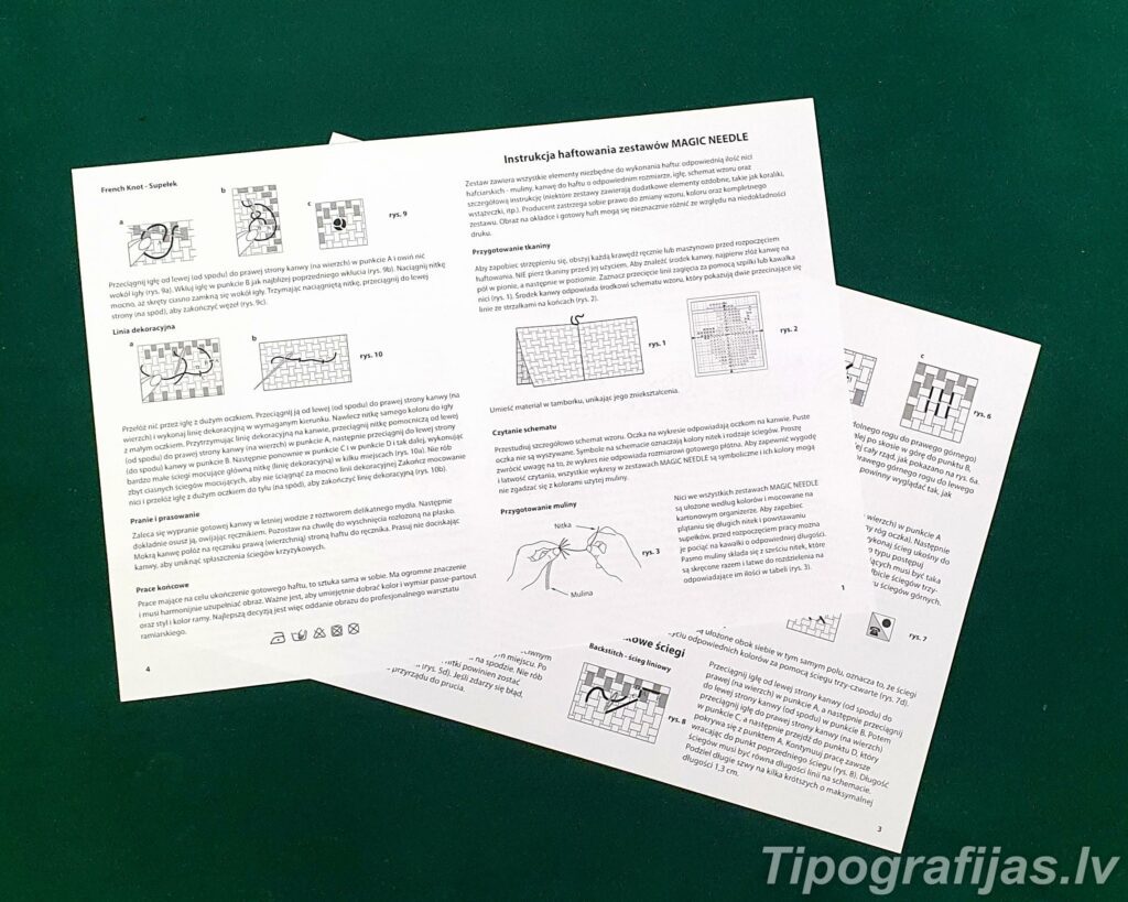 Instruction design development. Production and printing of instructions. Sample instructions. #2